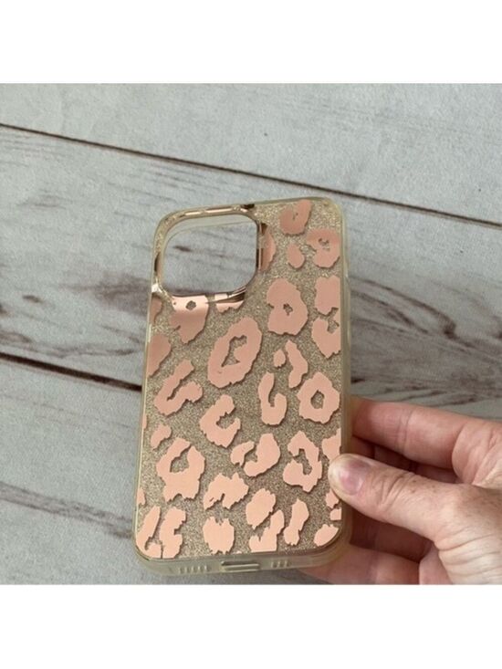 Other - Leopard Glitter Shiny Mirror Embellishment Case for iPhone 13 Pro 6.1 inch